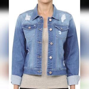 Soho Light Blue Distressed Denim Jacket